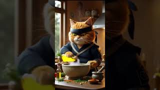 🐱⚔️ The brave ninja cat#NinjaCat #AIAnimation #EpicVideo #CatWarrior #Shorts #Animation #ForestScene
