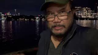 Bulimba Jetty, A Night Walk For Aussie Staffy Dog