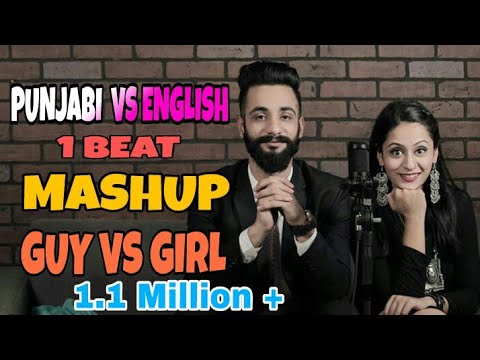 Punjabi vs English  Guy vs Girl  Mashup  1 beat  Aarij Mirza  Aleena Rehan   Music Unlimited