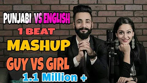 Punjabi vs English | Guy vs Girl | Mashup | 1 beat | Aarij Mirza | Aleena Rehan  | Music Unlimited