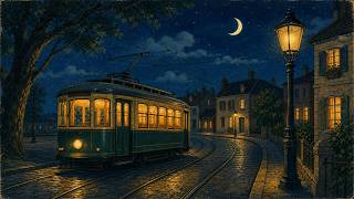 a moonlit 1940s streetcar | oldies playing in another room | relax, sleep screenshot 4