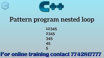 Pattern program using nested loop in c++ in hindi