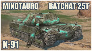 BatChat 25t, Minotauro & К-91 • WoT Blitz Gameplay