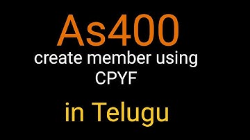 add new member using CPYF, as400 in Telugu video 03-7
