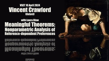 18 April 2024, Vincent Crawford (Oxford)