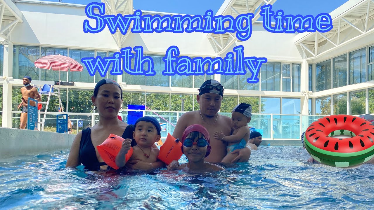 Swimming time with family - YouTube
