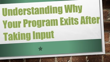 Understanding Why Your Program Exits After Taking Input