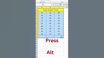"One-Click Total in Excel – AutoSum Magic!"|| Alt + = || #computer#short#viral