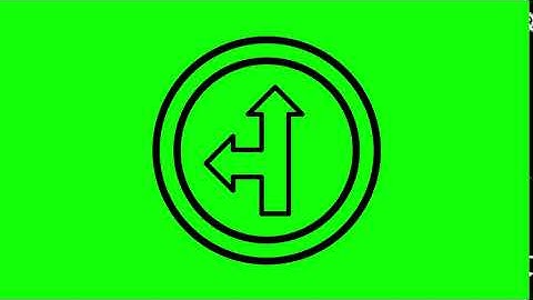 Animated Go Straight Or Left Icon on Green Screen With Pop-up Sound