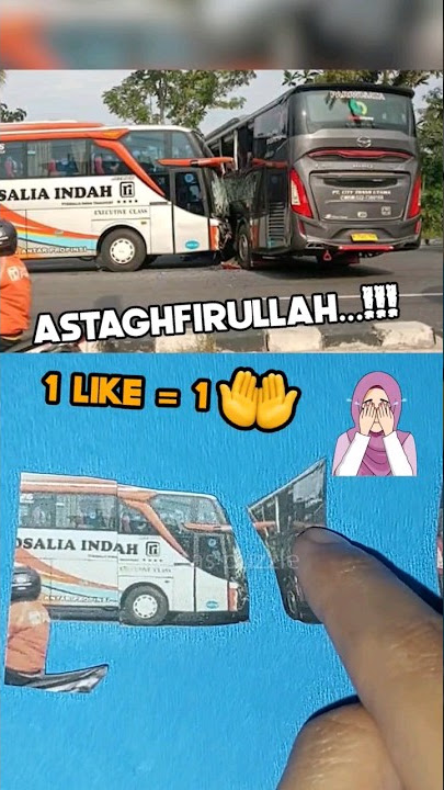 Astaghfirullah!!! bus telolet basuri masih ada penumpang #truck #crash #shorts