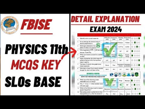 Fbise Physics Class 11th Mcqs Answer Key 2024 