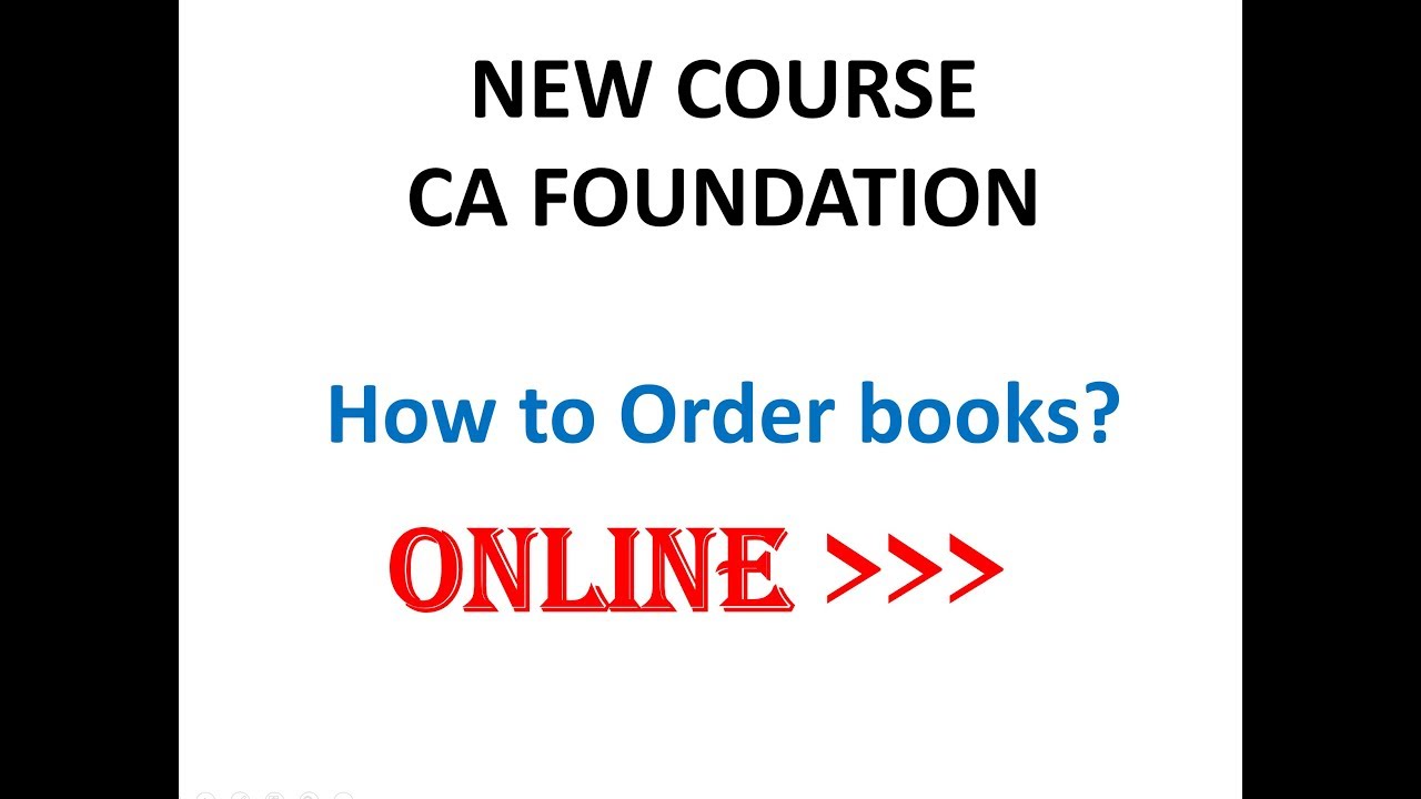 How to order CA Foundation new course Books online ??? YouTube