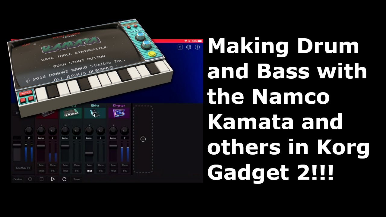 Making dnb with the Namco Kamata Gadget and others in Korg Gadget 2!!!