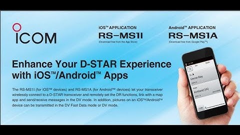 ICOM DSTAR RADIOS - IOS APP - For Iphones (bluetooth on some devices)