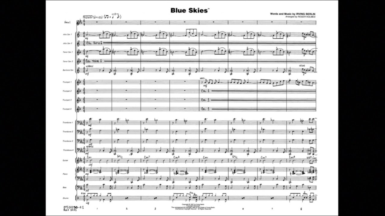 ブルー スカイ Aｍ Blue Skies Key Cmi 吹奏楽の楽譜販売はミュージックエイト