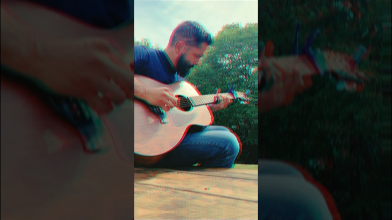 Morning backyard finger style guitar with dreamy chorus garage band