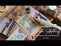 Art vlog 4  urban sketching  drawing  watercolor painting flower shop storefront  draw with me