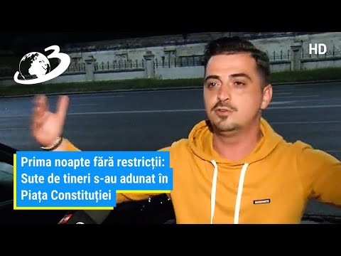 Sărbătoare în centrul Capitalei, în prima noapte fără restricții de circulație: Sute de tine