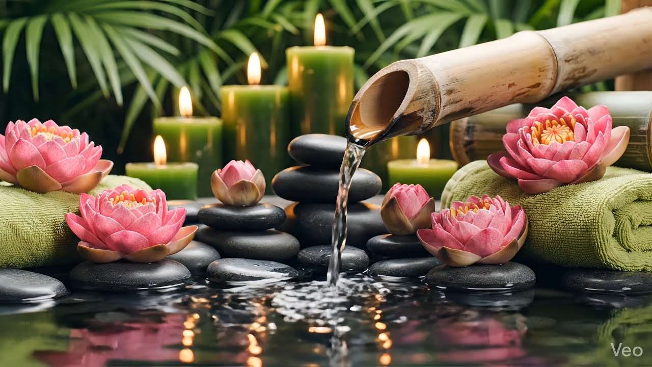 Instant Calm 💧 Relaxing Spa Water Sounds | Bamboo Fountain & Zen Stones