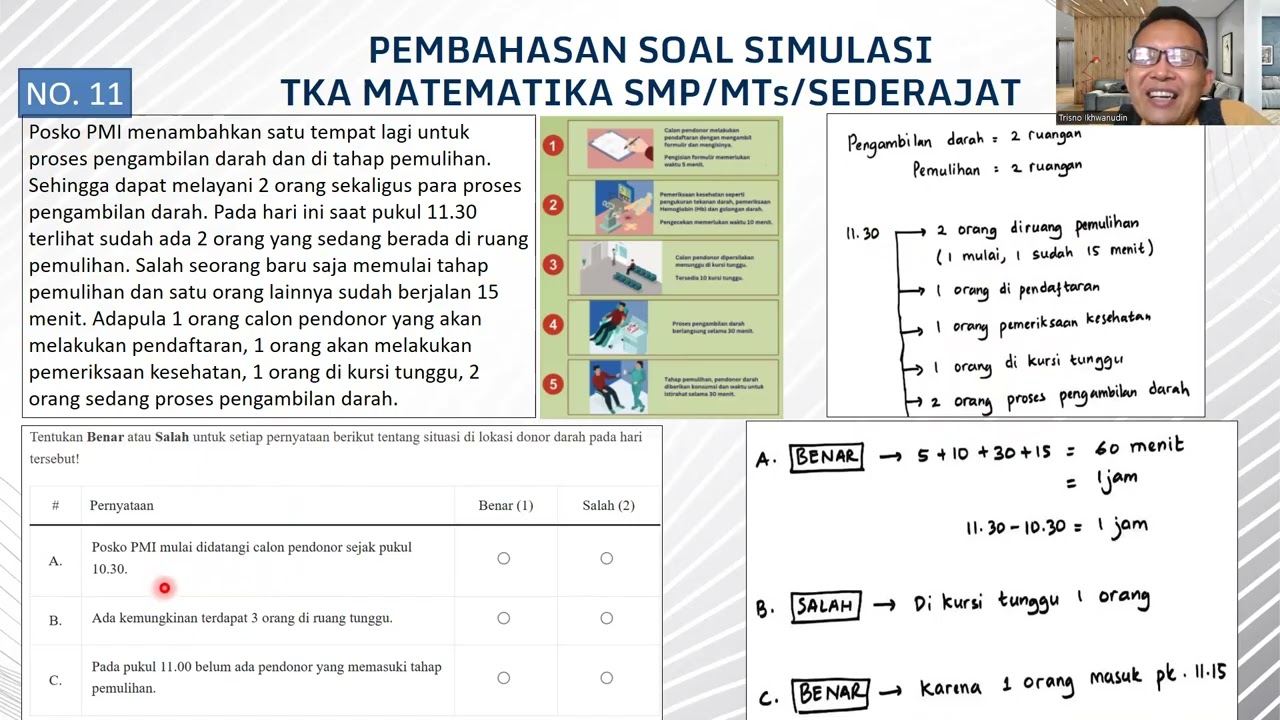 Pembahasan Soal Simulasi TKA Matematika SMP/Sederajat (Soal Resmi Simulasi TKA Matematika Pusmendik)