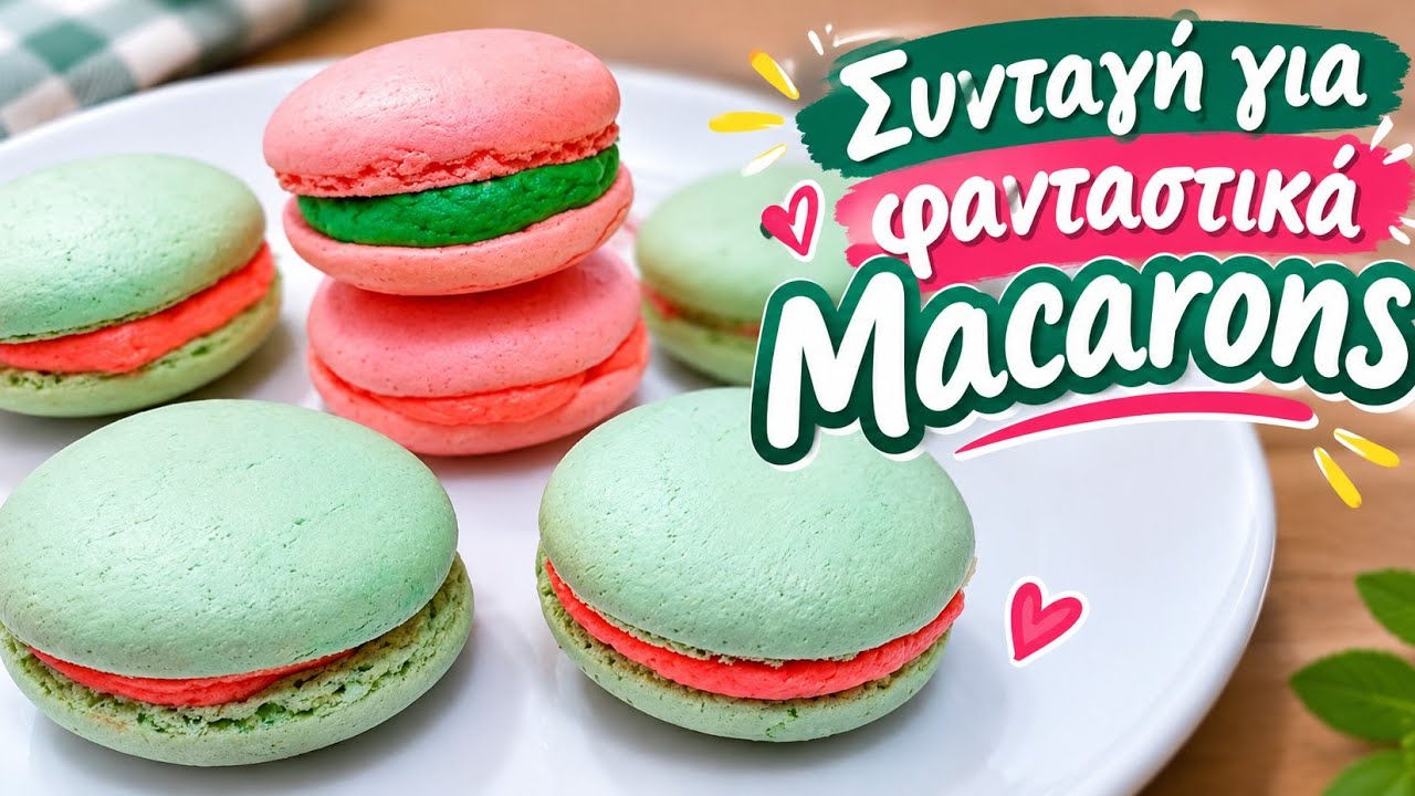 Συνταγή για Φανταστικά Macarons! 🌸 Εύκολα, Πολύχρωμα & Πεντανόστιμα 😊 Alena Kitchen – Video