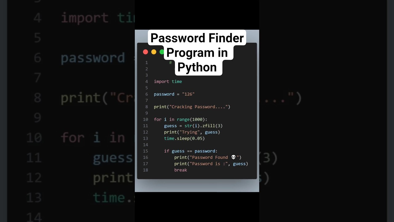Password finder fun program in Python. 