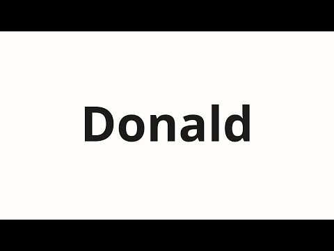 How to pronounce Donald