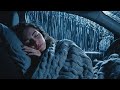 Heavy Rain on Car Roof During Lonely Night Hours for Peaceful Sleep