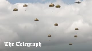 LIVE: Armed Forces re-enact parachute drop in Normandy | D-day