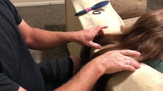 ASMR hair brushing, playing and braiding to help you feel relax and sleepy 😴