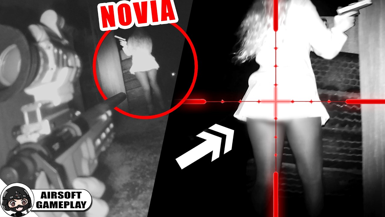 NOVIA vs VISOR NOCTURNO 😱 SE ENOJA 🤬💔 ▬  YIO AIRSOFT GAMEPLAY