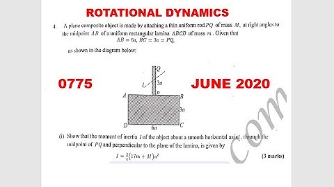 JUNE 2020 FURTHER MATHS PAPER 3 Q4(MOMENT OF INERTIA)