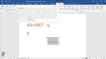 How to type gamma in word