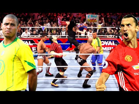 İBRAHİMOVİC ! RONALDO NAZARİO ! MESSİ KAVGADA ! FUTBOLCULAR KAVGADA ROYAL RUMBLE ! WWE 2K24 !