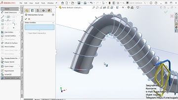 Spiral curve in SolidWorks Спіраль вздовж кривої