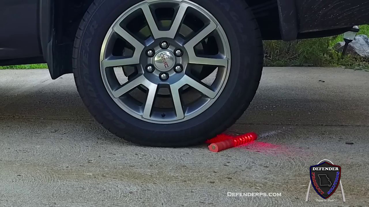 Aervoe Super Road Flare & Traffic Baton Run Over Test Defenderps