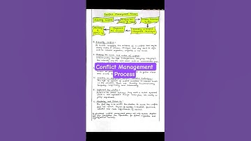 Conflict management process in an organisation