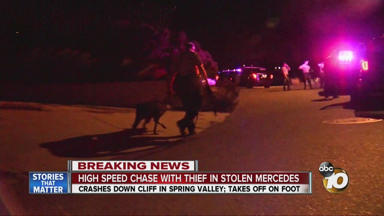 High speed chase with thief in stolen Mercedes - YouTube