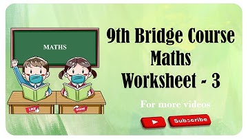 9TH Maths Bridge Course Worksheet-3 Full Answer | Tamil |