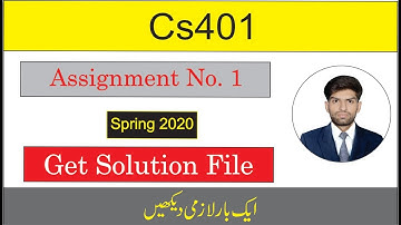 CS401 Assignment 1 with Solution File (Computer Architecture) Spring 2020