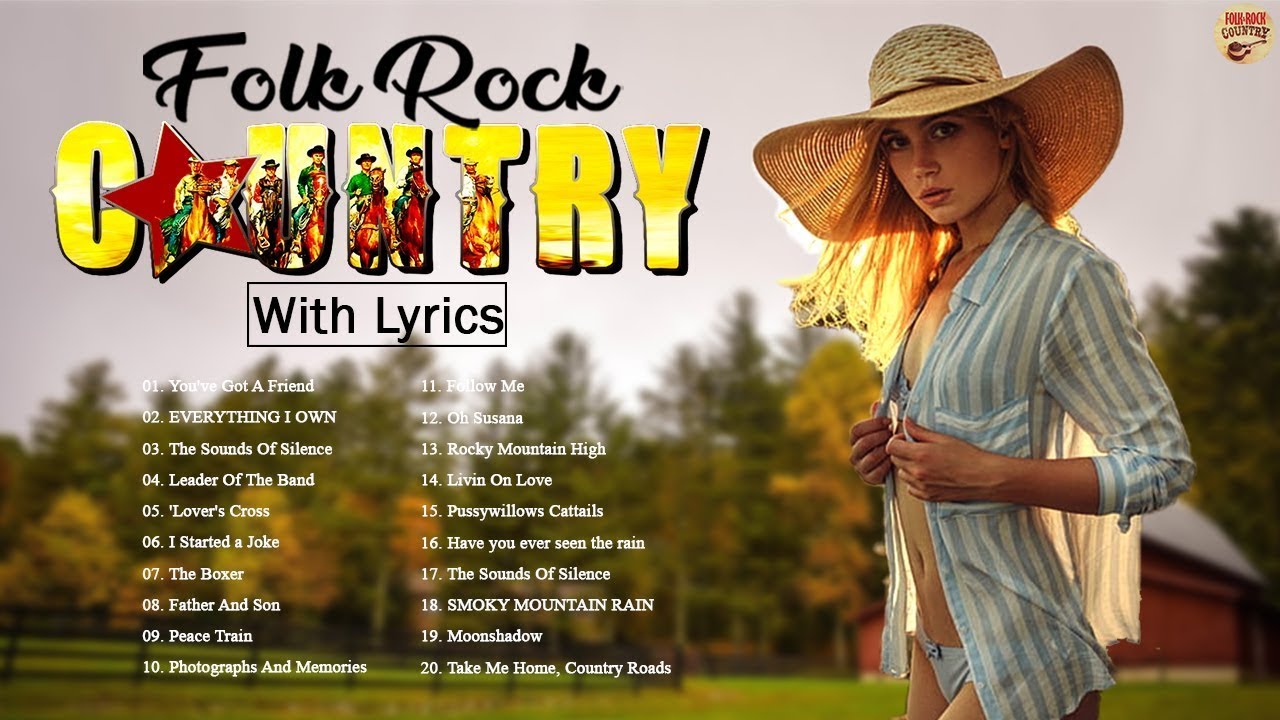 Folk Rock Country Music With Lyrics Kenny Rogers,John Denver,Cat