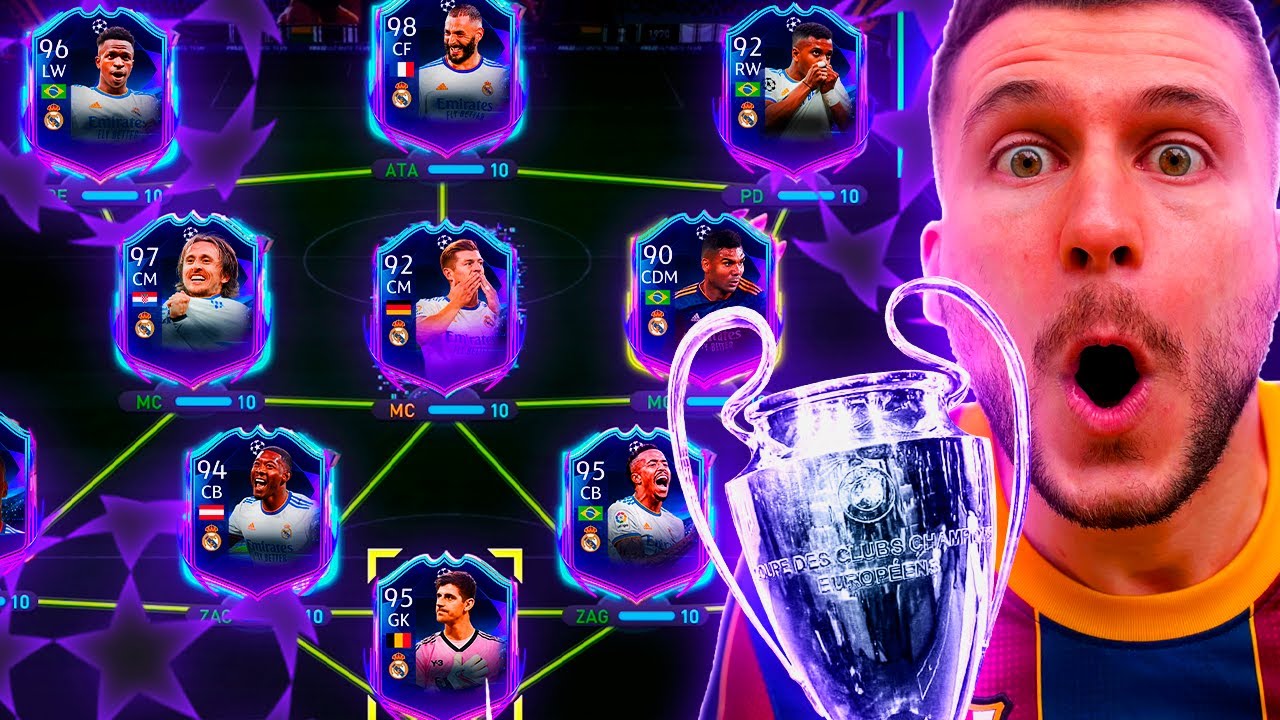 USEI O TIME CAMPEÃO DO REAL MADRID DA CHAMPIONS LEAGUE NA WL!!! FIFA 22 - UT