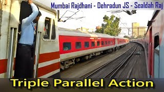 An Epic Parallel Race - 3 Trains| Mumbai Rajdhani, Sealdah Rajdhani & Jan Shatabdi