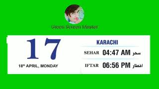 Karachi ramzan calendar 2022  Sehar and Iftar time |Ramadan Calendar 2022 | Green Screen Master