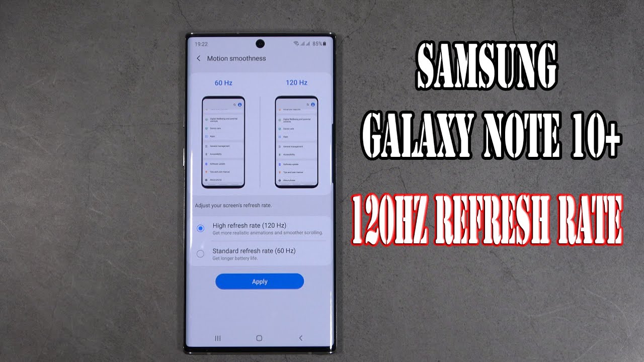 iznenađen Promjene od Sastavili smo ugovor  Samsung Galaxy Note 10/Note 10 plus have 120Hz refresh rate | but I think  it doesn't work - YouTube