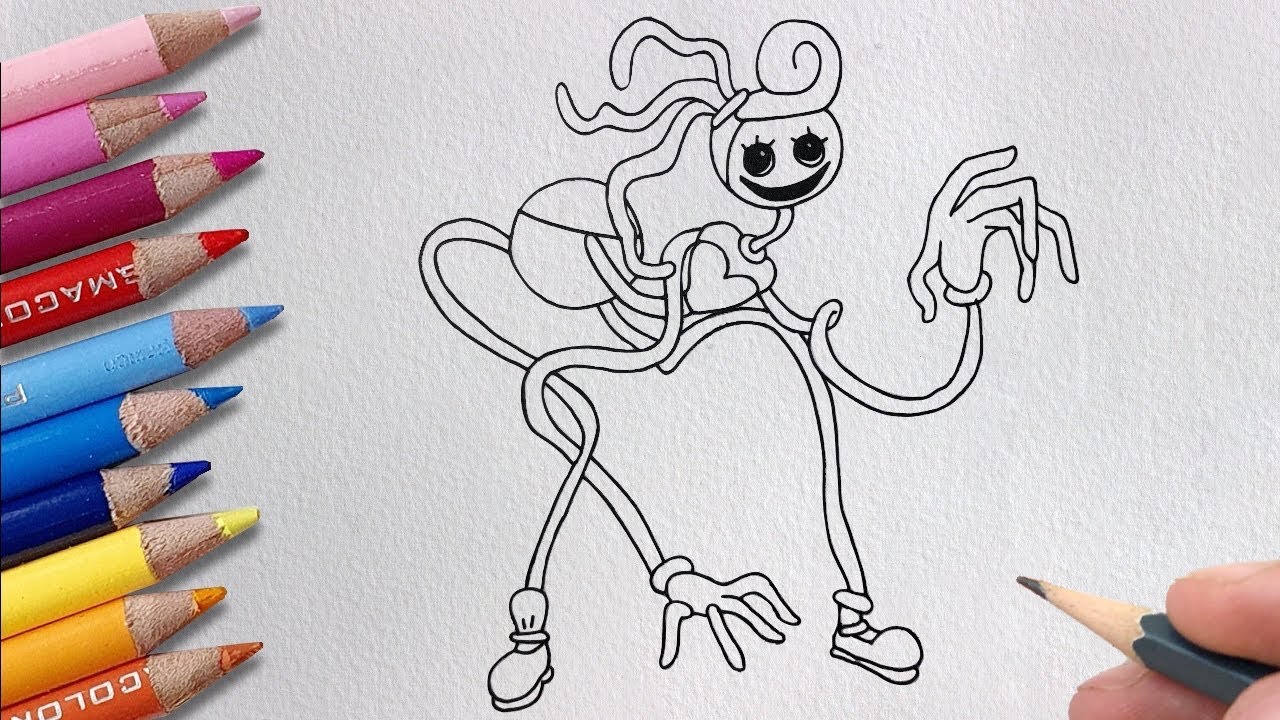HOW TO DRAW MOMMY LONG LEGS JUMPSCARE FROM POPPY PLAYTIME CHAPTER 2 