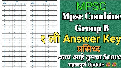 Mpsc Latest Update | Mpsc Combine Group B First Answer key | Mpsc c combine 2021-22