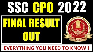 SSC CPO SI FINAL RESULT OUT | SSC CPO 2022 FINAL RESULT OUT | PMYT