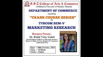 Crash Course Series  Marketing Research  TYBCOM (Sem V)