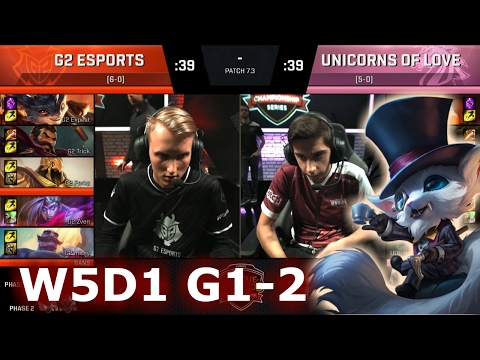 G2 eSports vs Unicorns of Love | Game 2 S7 EU LCS Spring 2017 Week 5 Day 1 | G2 vs UOL G2 W5D1